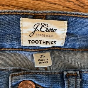 J Crew toothpick jeans size 25